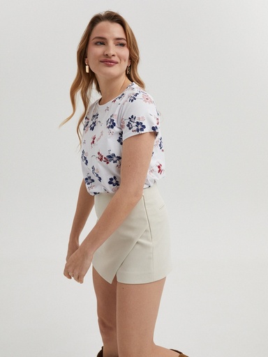 [1598] Camiseta manga corta con estampado de flores 1598 (Pack8)